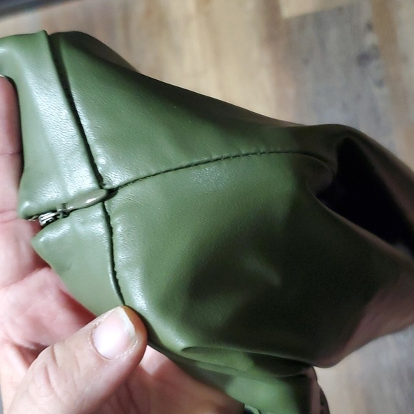 Adidas x ivy park NWT vegan faux leather wild pine green midi skirt - Picture 16 of 16